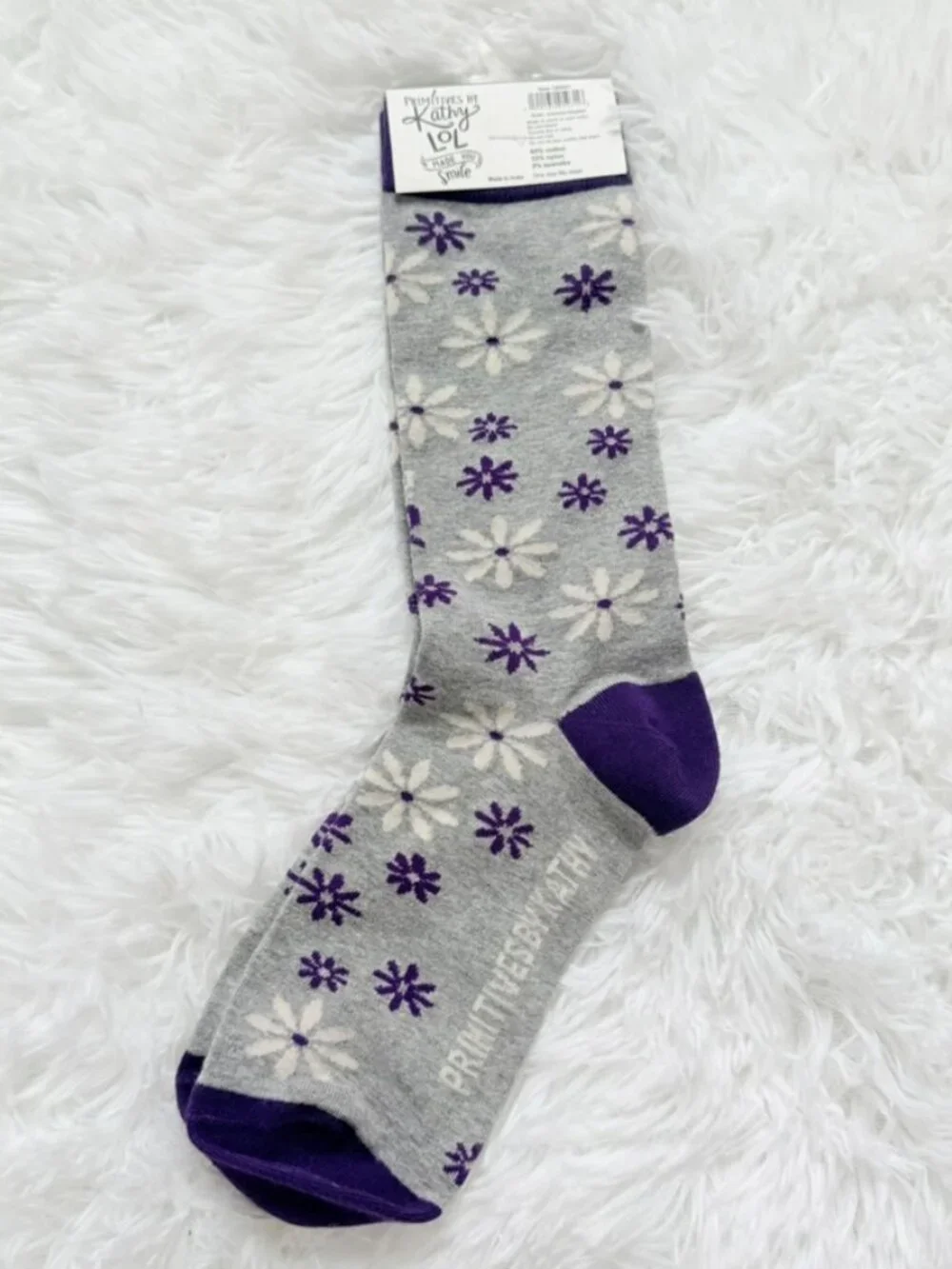 NWT Novelty Daughter Gift Socks Purple Floral Women’s One Size